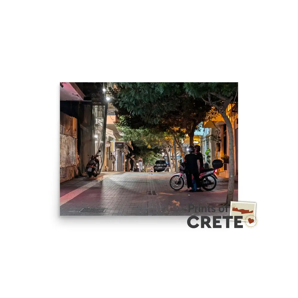 Heraklion Crete Greece By Night View Poster 12 X 16’’ Matte Finish No Text