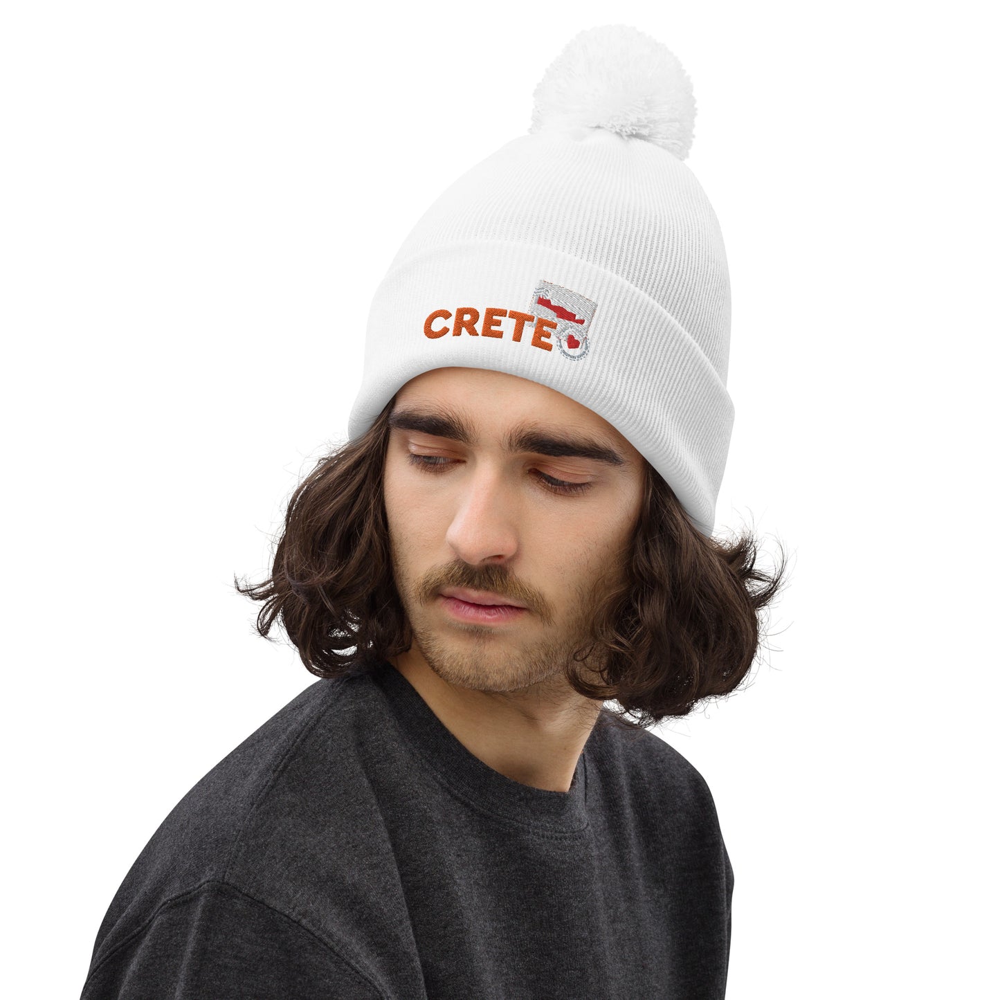 Crete Island Greece Adult Unisex Pom Pom Beanie Hat